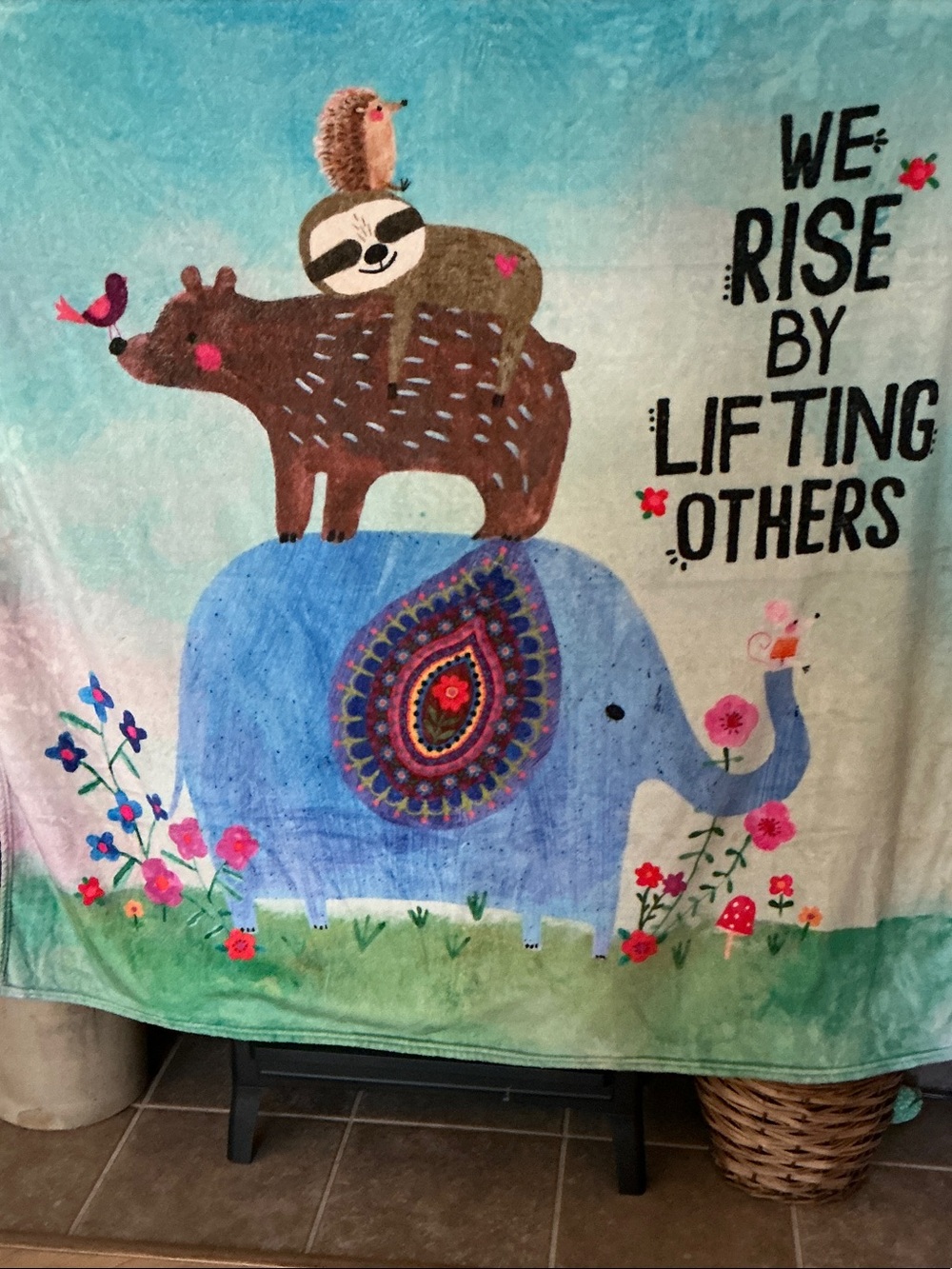 Natural Life Cozy Throw “ We Rise by Lifting Others”